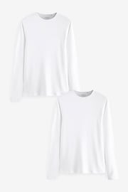 White Long Sleeve Thermal Tops 2 Pack - Image 1 of 8