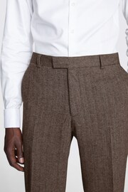 MOSS Slim Fit Brown Tweed Trousers - Image 3 of 3