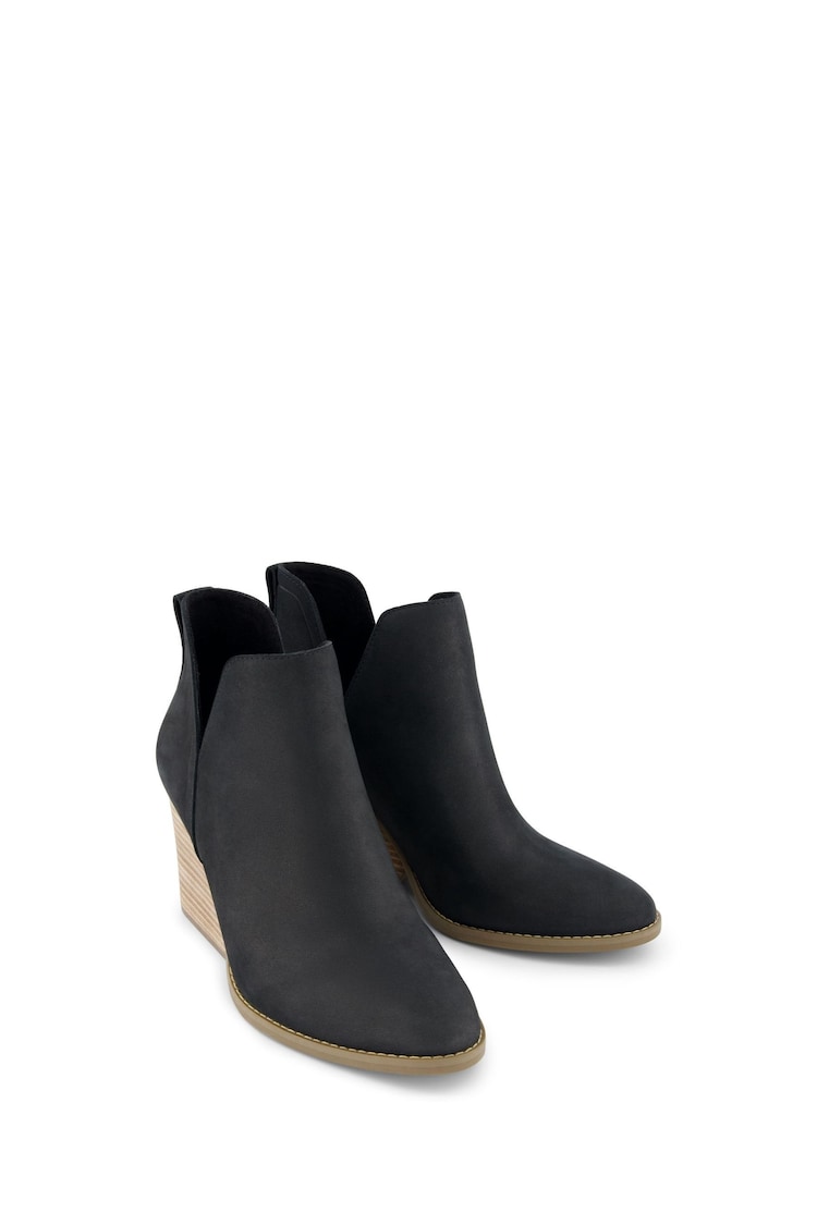 TOMS Eliza Cut Out Black Boots In Nubuck Leather - Image 2 of 3