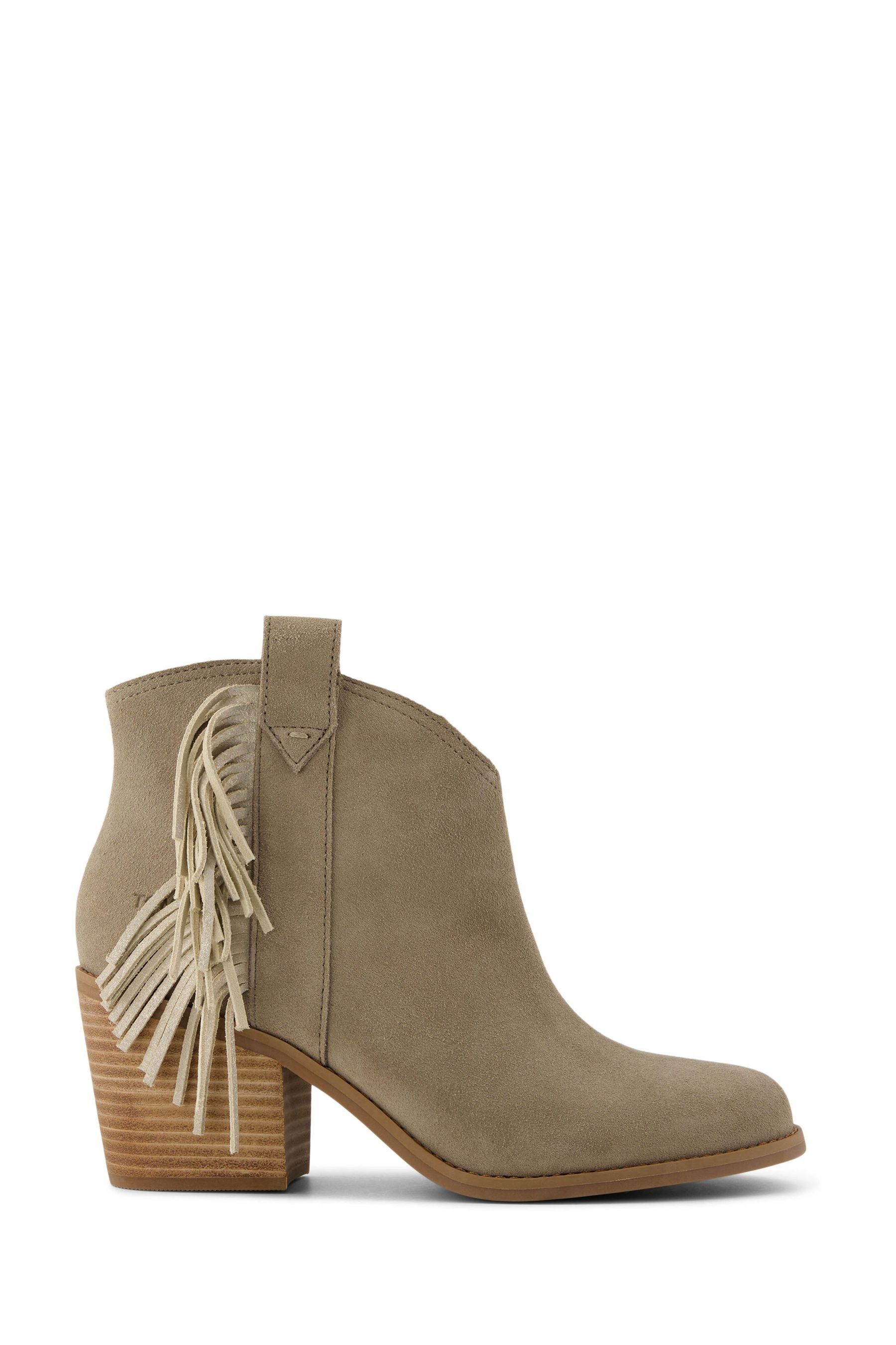TOMS Natural Constance Western Boots in Dune Suede