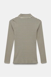 Mint Velvet Black Long Sleeve Cream Striped Top - Image 6 of 6