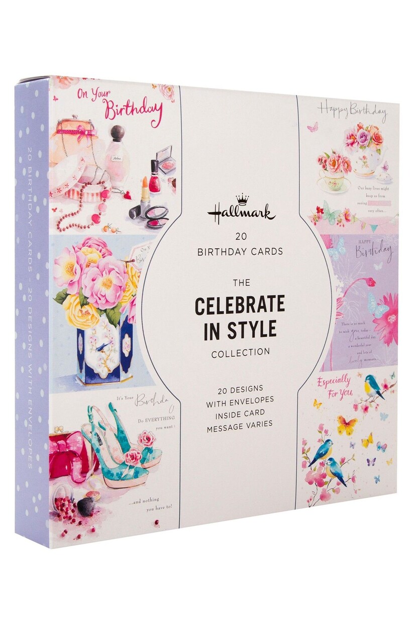 Hallmark Pink 20 Pack Birthday Cards In Floral Designs - Image 3 of 4
