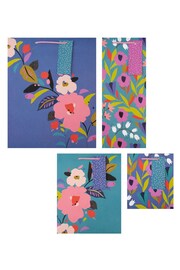 Hallmark Blue Set of 4 Gift Bags In Floral Designs - Image 4 of 4