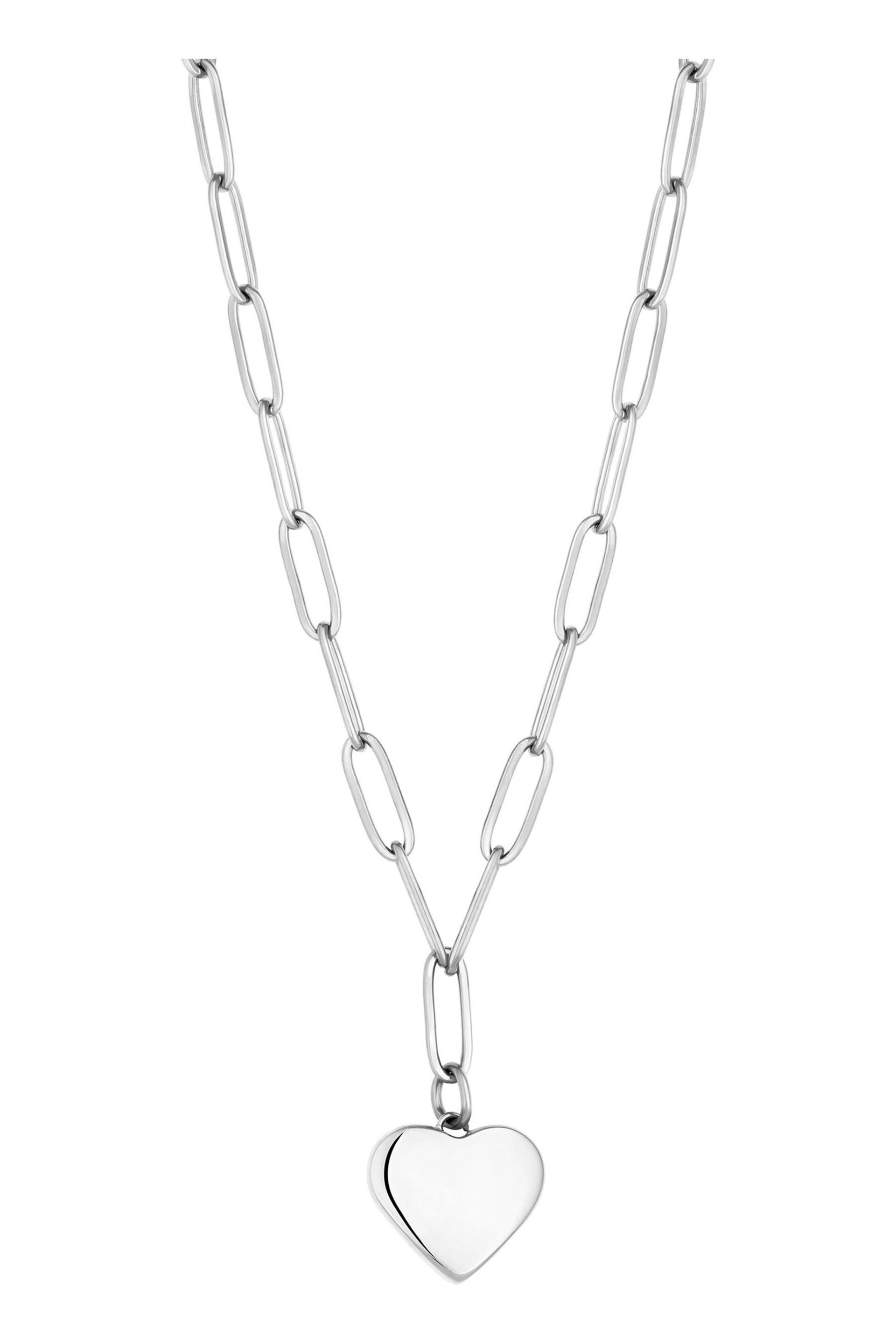 Mood Silver Polished Heart Chain Necklace - Image 1 of 3