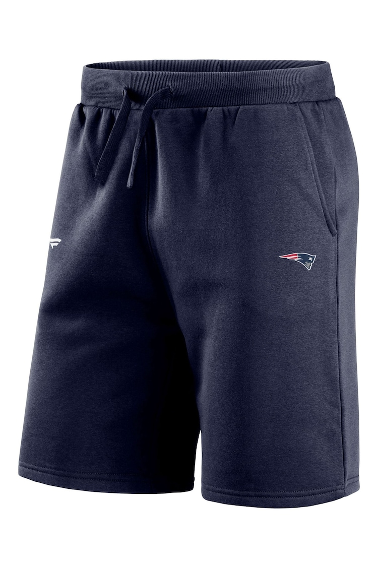 adidas Blue NFL New England Patriots Primary Logo Graphic Fleece Shorts - Image 2 of 3