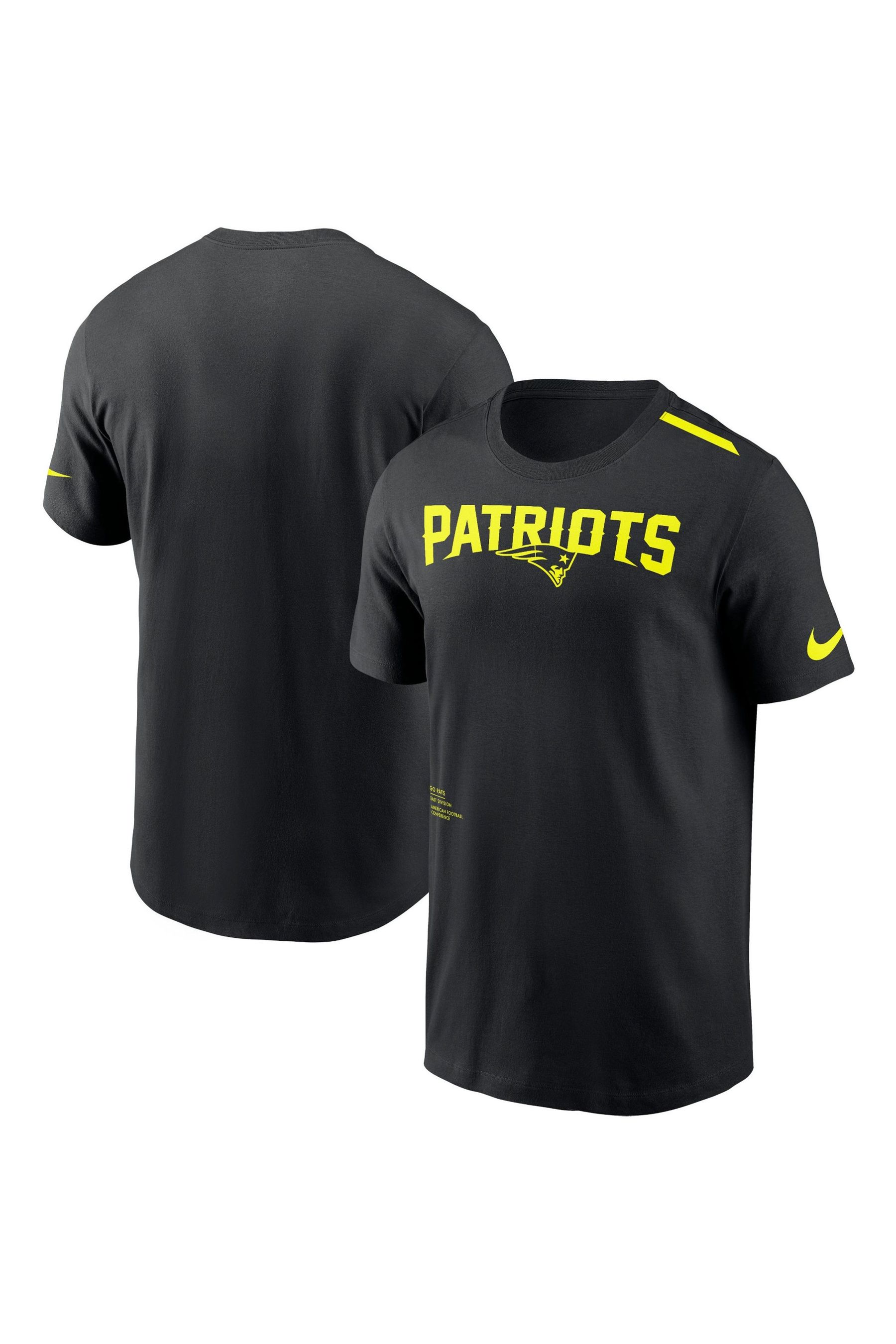 Buy Fanatics NFL New England Patriots VOLT Short Sleeve Dri Fit Cotton Black T Shirt from the Next UK online shop