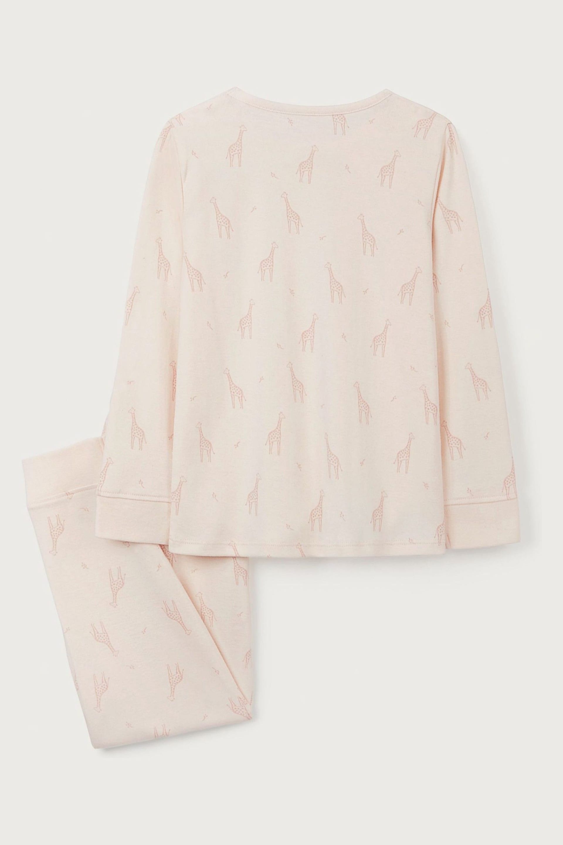The White Company Pink Organic Cotton Giraffe Print Pyjama - Image 6 of 6