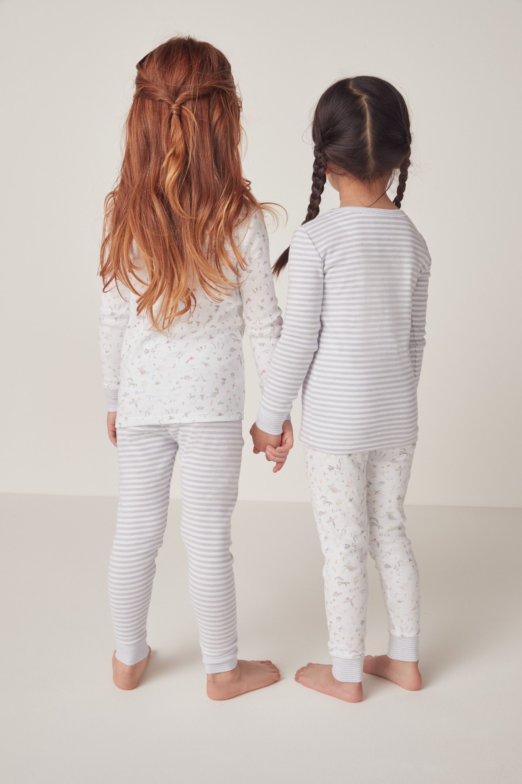 Buy The White Company Cotton Slim Fit Spring Scene Stripe Set Of Two White Pyjamas from Next Qatar
