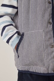 The White Company Blue Cotton Stripe Twill Gilet - Image 5 of 8