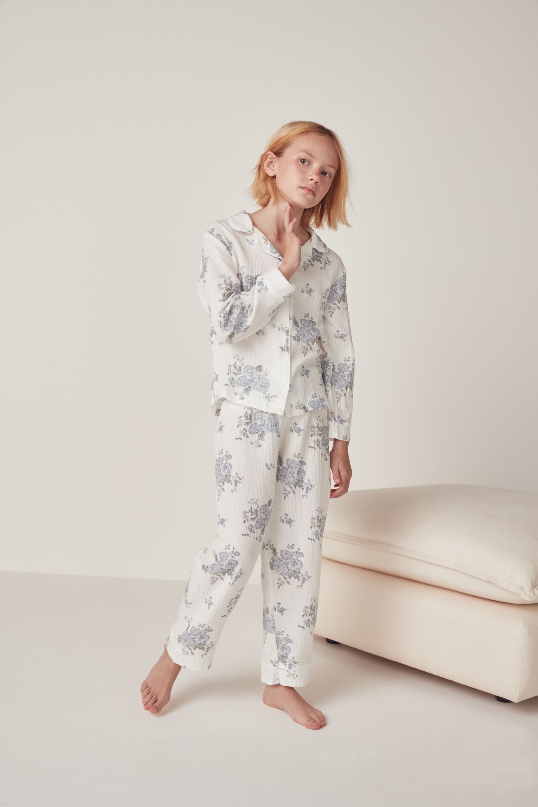 White company double cotton pyjamas 2025