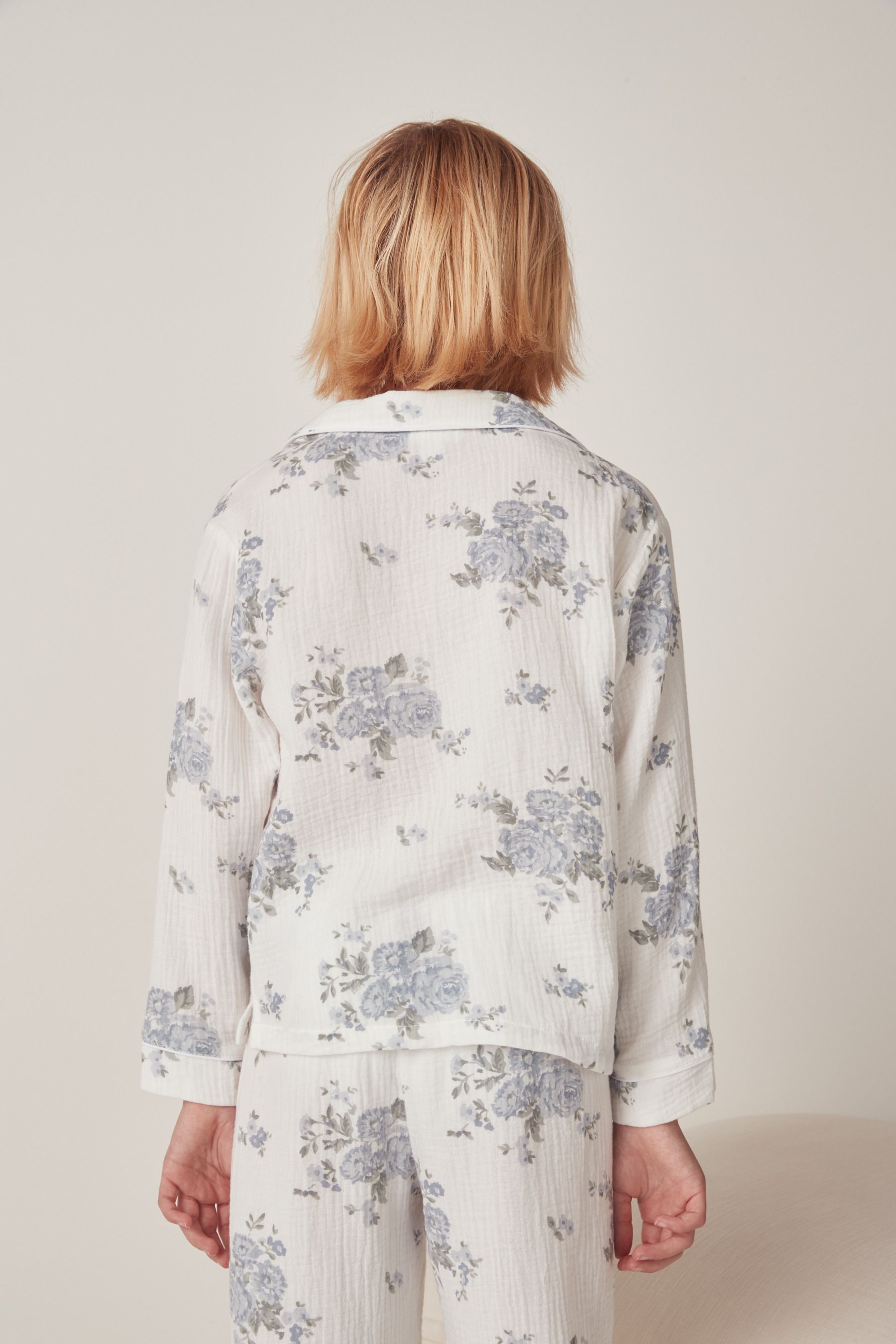White company double cotton pyjamas shop