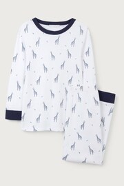 The White Company Cotton Giraffe Print White Pyjamas - Image 5 of 6