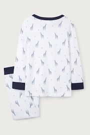 The White Company Organic Cotton Giraffe Print White Pyjamas - Image 6 of 6