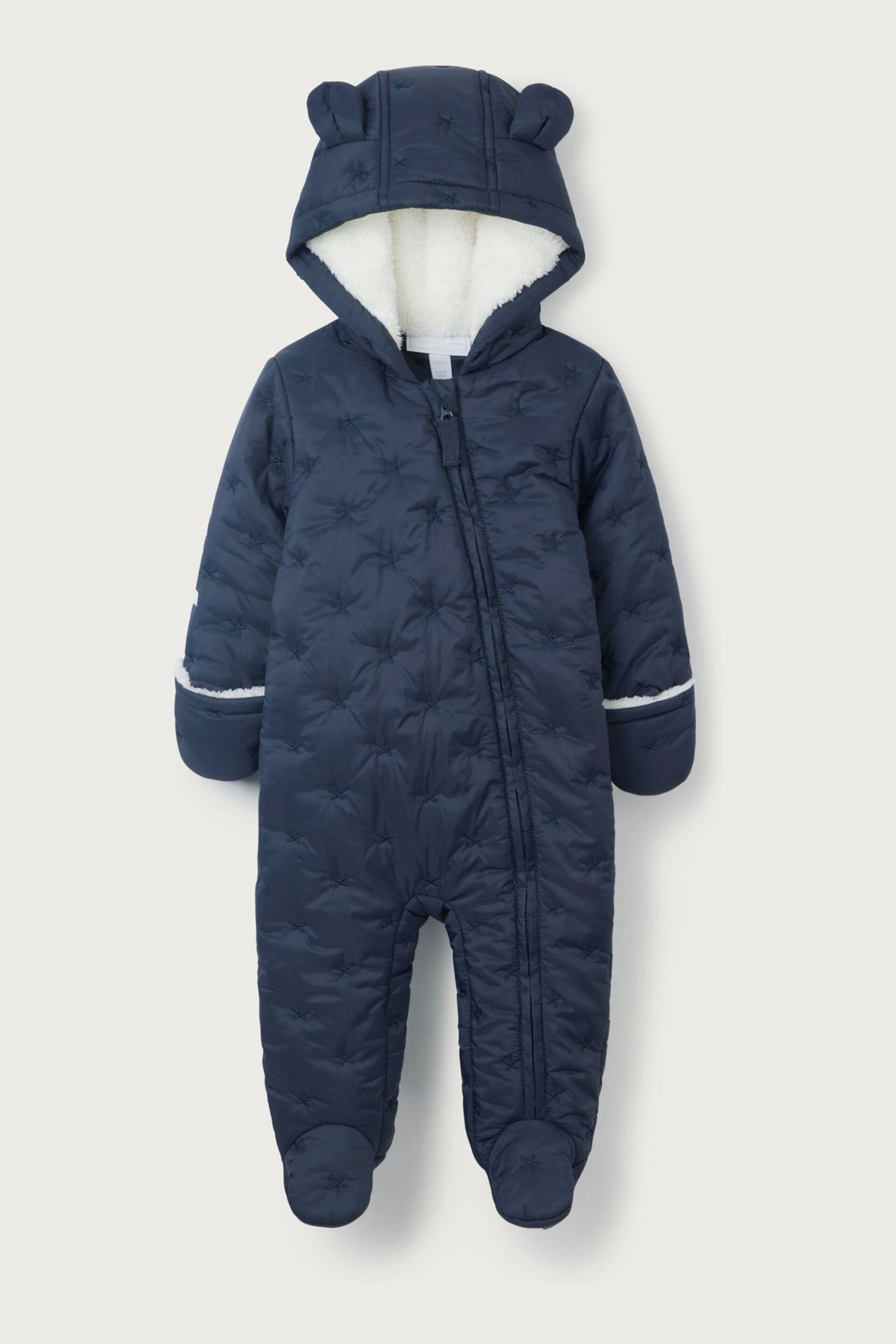 The White Company Blue Star Quilted Pramsuit - Image 3 of 4