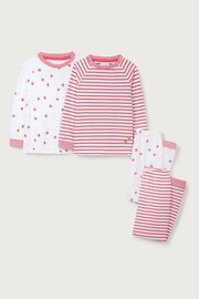 The White Company Cotton Strawberry And Stripe White Pyjamas 2 Pack - Image 5 of 6