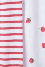 The White Company Cotton Strawberry And Stripe White Pyjamas 2 Pack - Image 6 of 6