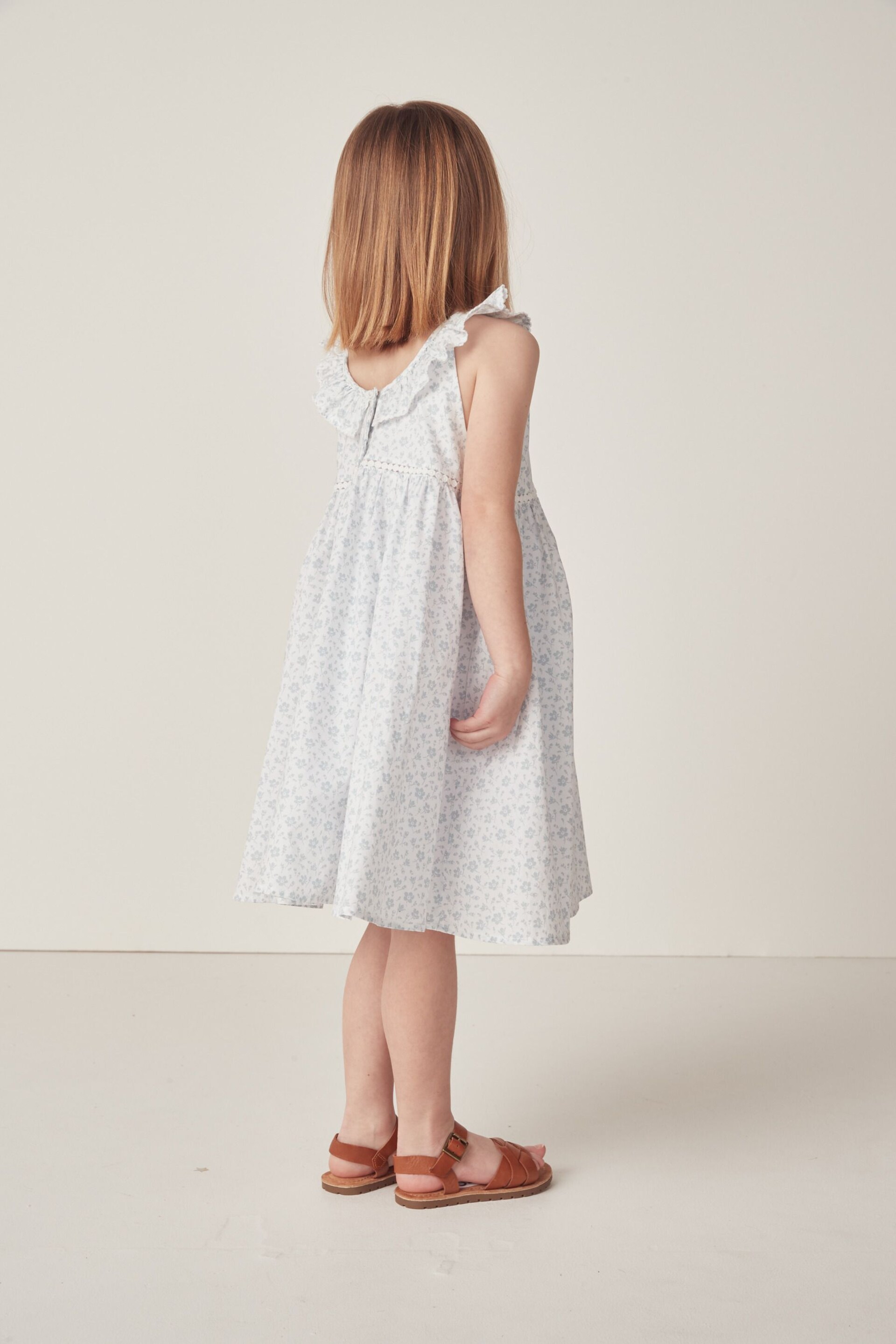 The White Company Blue Margot Floral Organic Cotton Swing Dress - Image 2 of 12