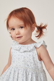 The White Company Blue Margot Floral Cotton Swing Dress - Image 8 of 12