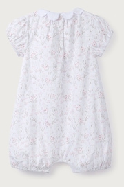 The White Company Celine Floral Cotton Petal Collar White Sleepsuit - Image 5 of 6