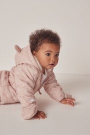 The White Company Pink Star Quilted Pramsuit - Image 3 of 6