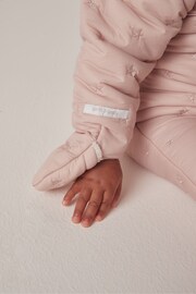 The White Company Pink Star Quilted Pramsuit - Image 4 of 6