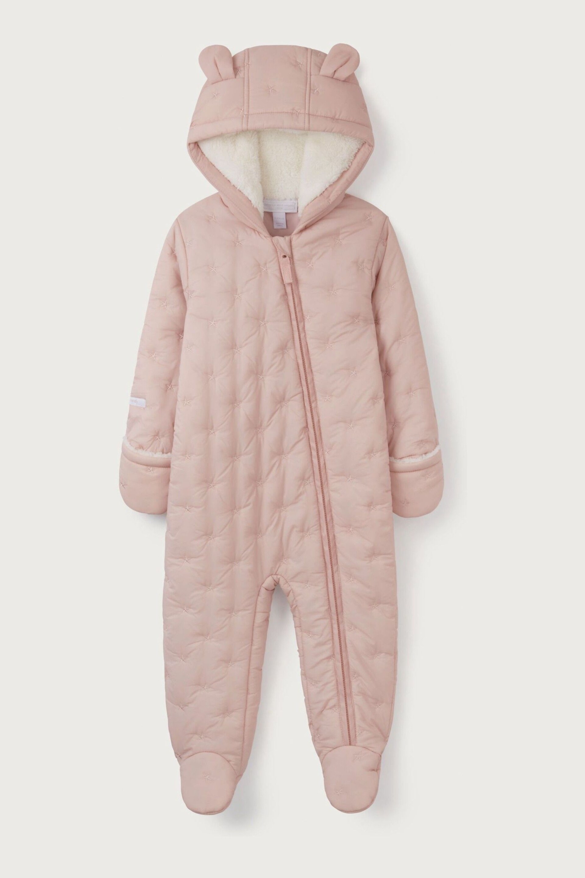 The White Company Pink Star Quilted Pramsuit - Image 5 of 6
