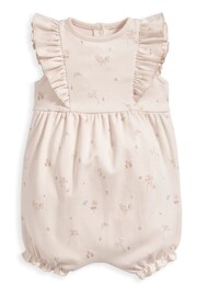 Mamas & Papas Pink Floral Frill Jersey Shortie Romper - Image 2 of 3