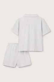 The White Company White Cotton Classic Sailboat Embroidered Shortie Pyjamas - Image 5 of 6