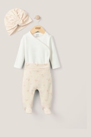 Mamas & Papas Pink 3 Piece Floral My First Outfit Set - Image 1 of 5