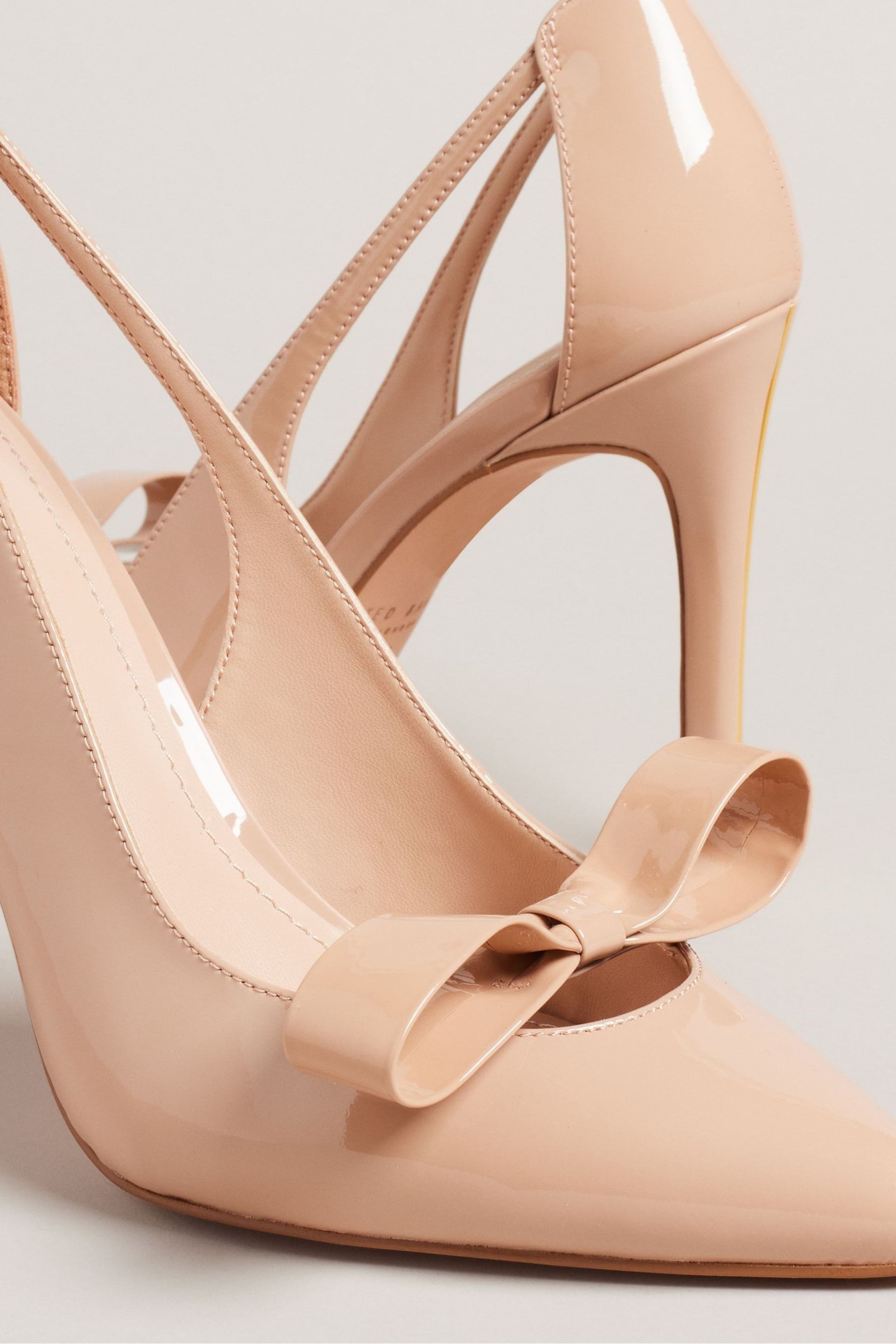 Ted Baker Natural Orliney Patent Bow 100mm Cut-Out Detail Courts - Image 4 of 5