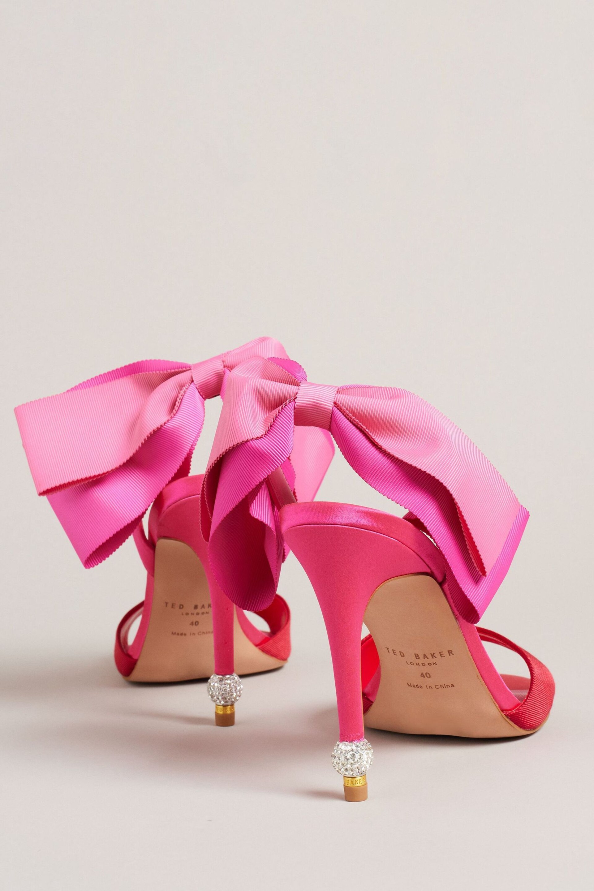 Ted Baker Pink Harinas Oversized Bow Back Sandals - Image 3 of 5