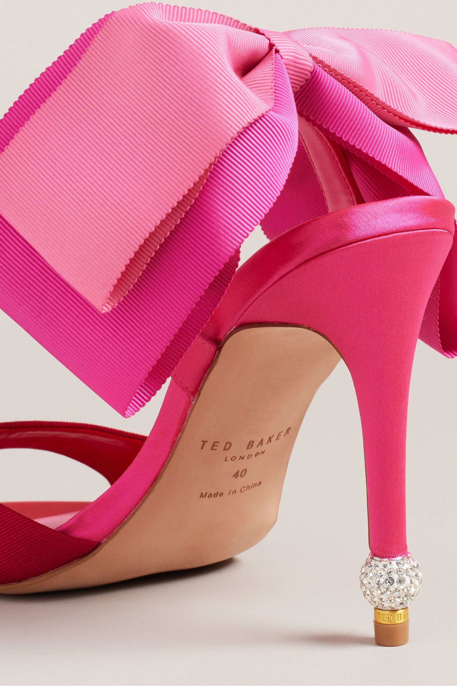 Ted Baker Pink Harinas Oversized Bow Back Sandals - Image 4 of 5