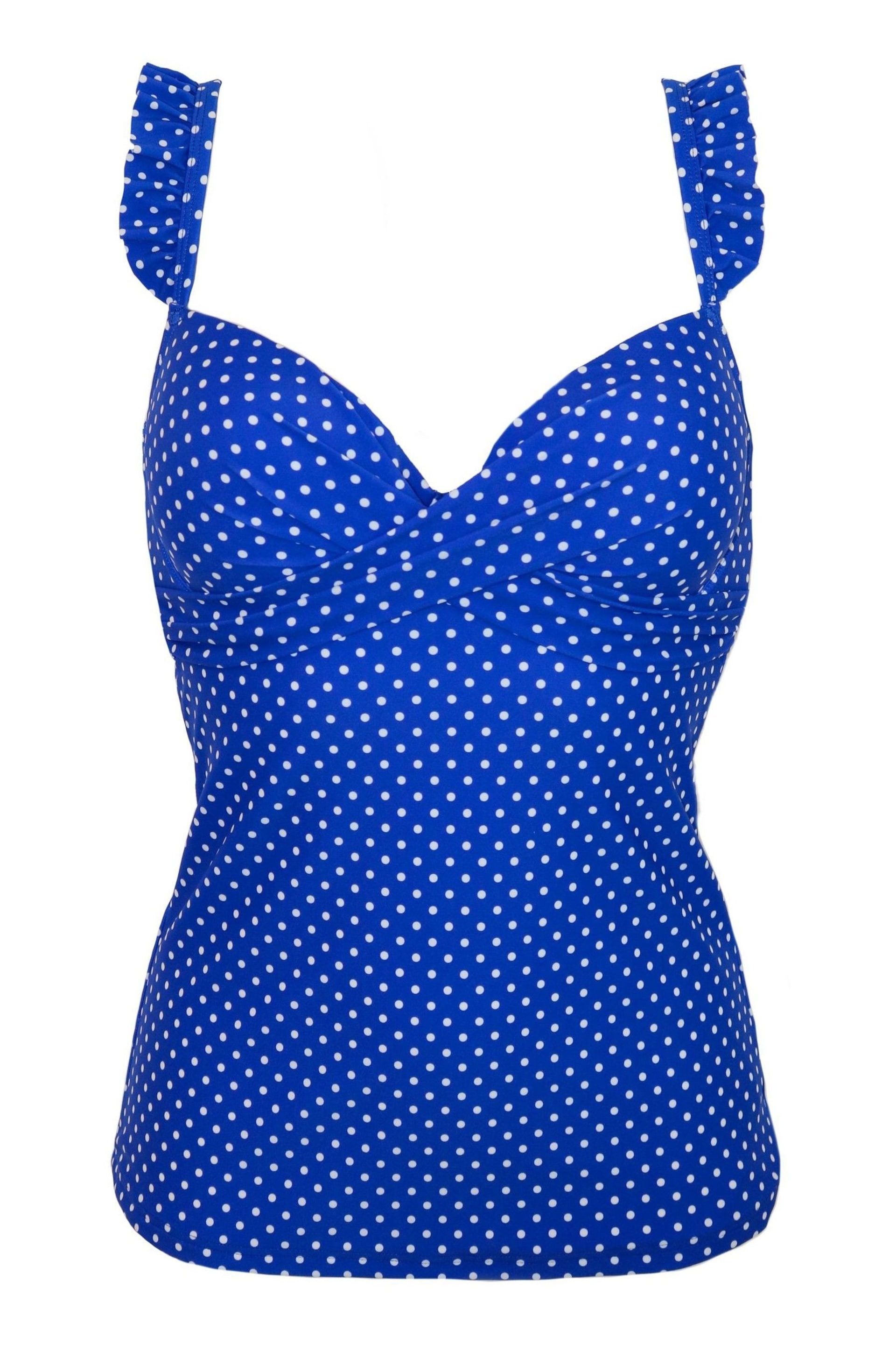 Pour Moi Blue Sicily Lightly Padded Underwired Tankini Top - Image 3 of 4