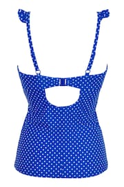 Pour Moi Blue Sicily Lightly Padded Underwired Tankini Top - Image 4 of 4