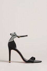 Ted Baker Black Hemary Satin Crystal Bow Back Sandals - Image 1 of 5