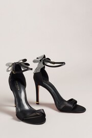 Ted Baker Black Hemary Satin Crystal Bow Back Sandals - Image 2 of 5