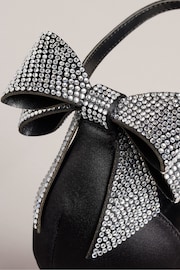 Ted Baker Black Hemary Satin Crystal Bow Back Sandals - Image 4 of 5