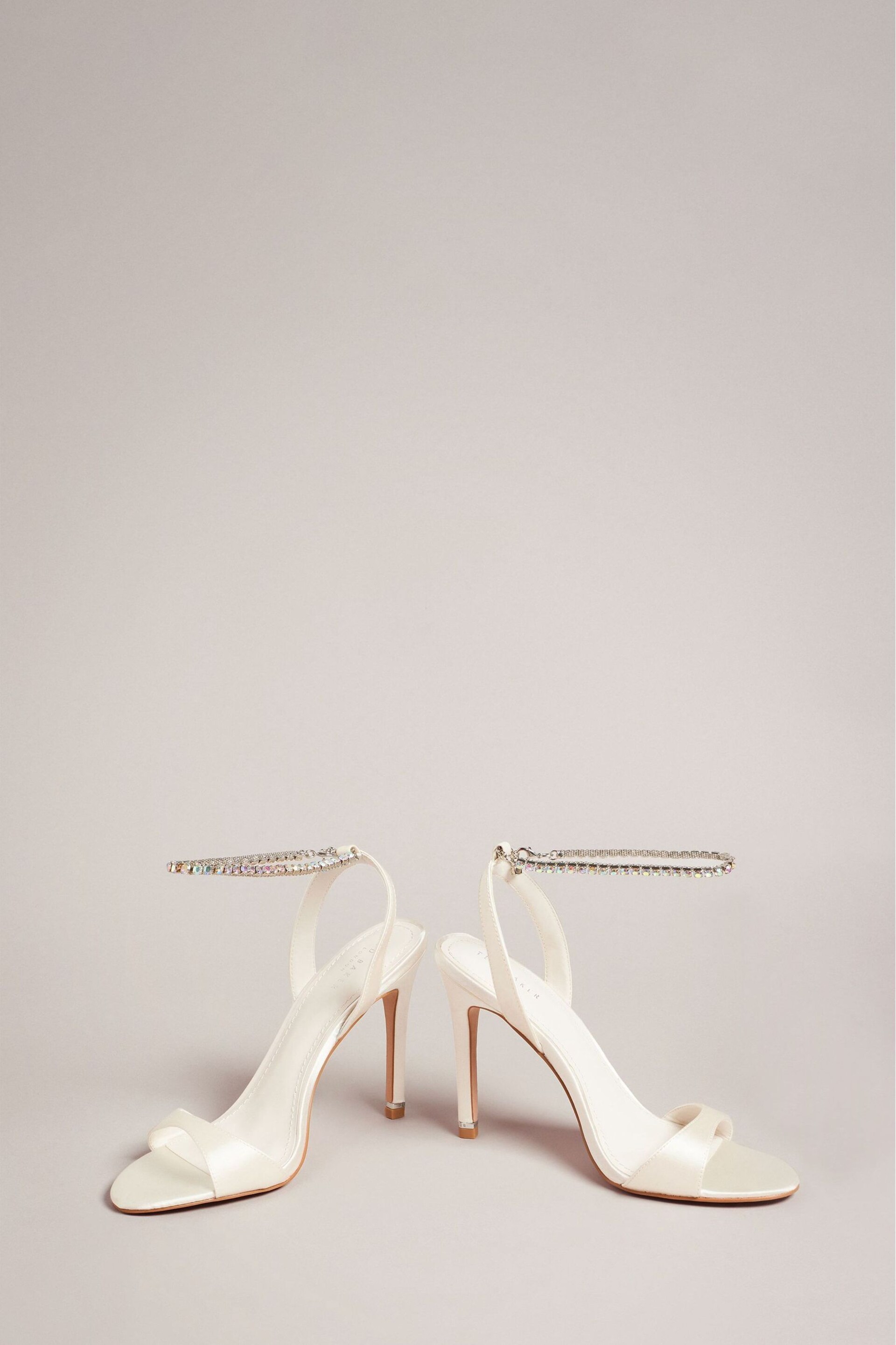 Ted Baker Natural Hedree Jewellery Strap Satin Sandals - Image 2 of 4