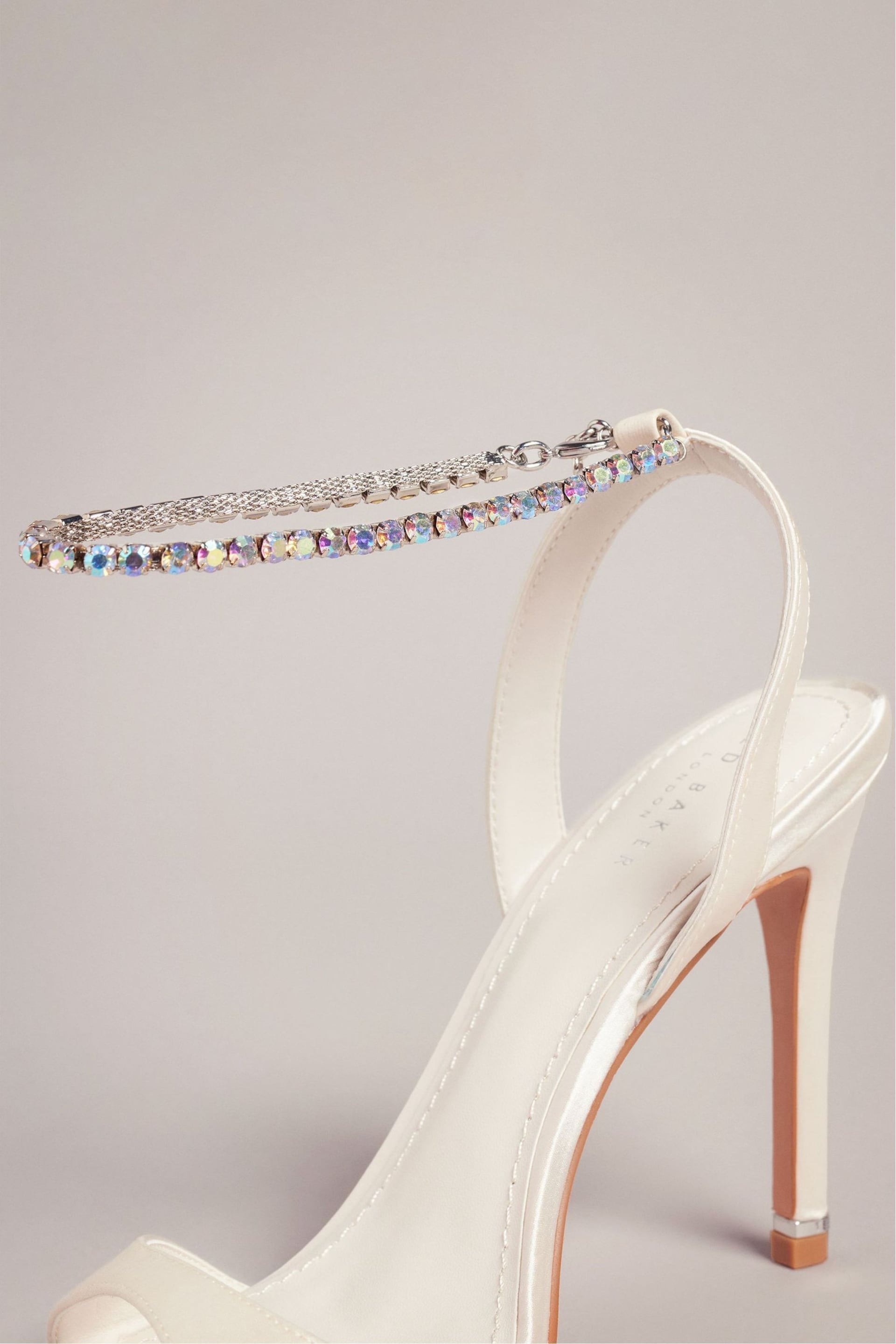 Ted Baker Natural Hedree Jewellery Strap Satin Sandals - Image 4 of 4