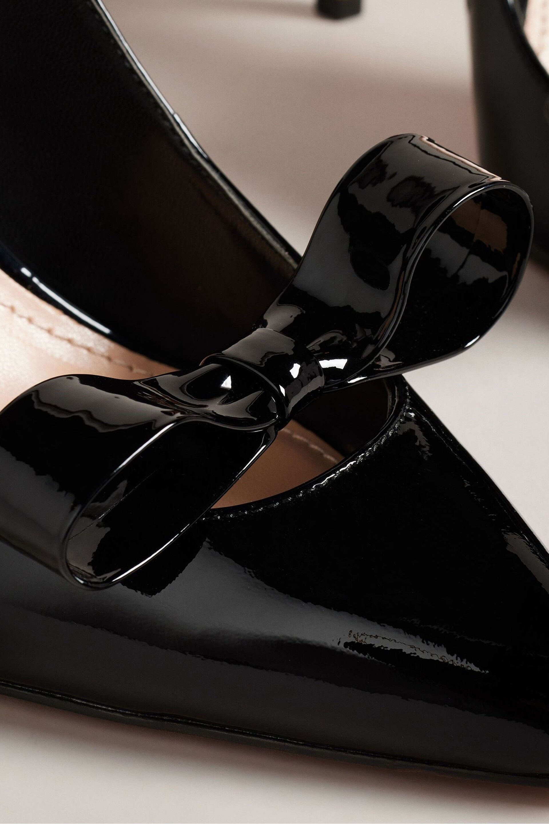 Ted Baker Black Orliney Patent Bow 100mm Cut-Out Detail Courts - Image 4 of 5