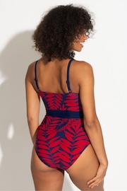 Pour Moi Blue Palermo Panelled Control Swimsuit - Image 2 of 4