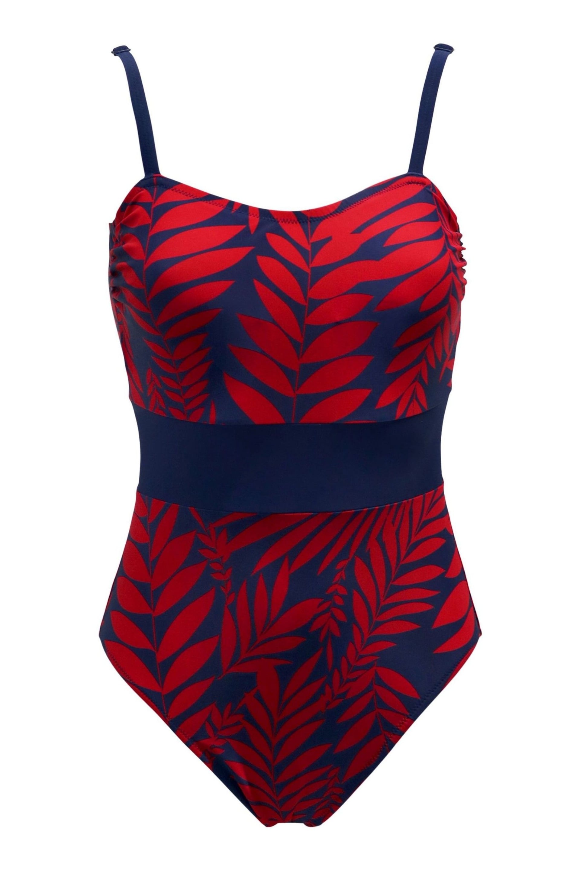 Pour Moi Blue Palermo Panelled Control Swimsuit - Image 3 of 4
