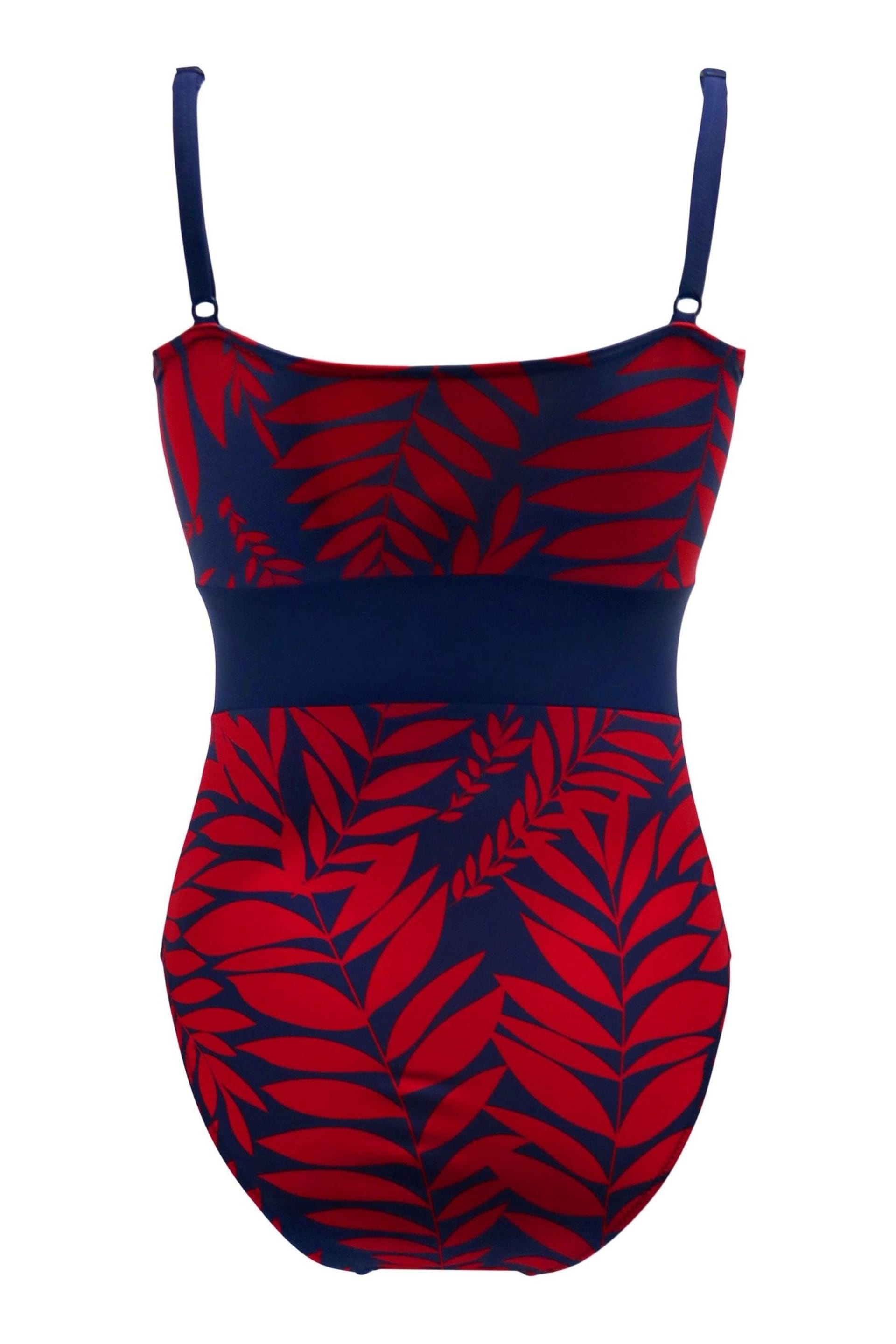 Pour Moi Blue Palermo Panelled Control Swimsuit - Image 4 of 4