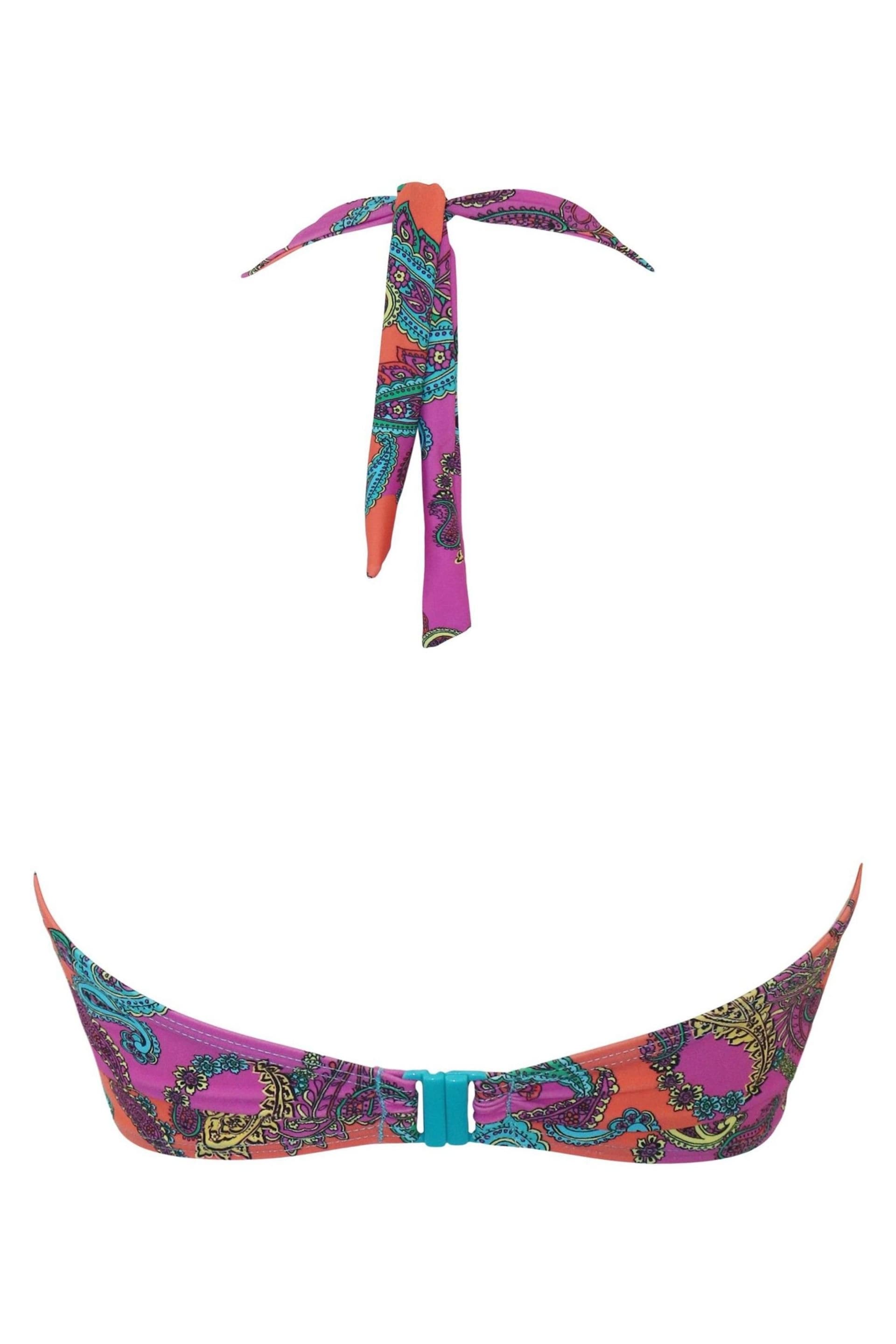 Pour Moi Purple Venice Beach Non-Wired Longline Removable Cup Halter Top - Image 4 of 4