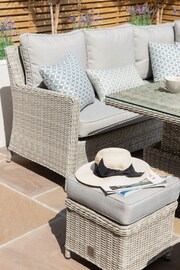 Maze Light Grey Garden Oxford Rattan Dining Set with Ice Bucket & Rising Table - Image 3 of 6
