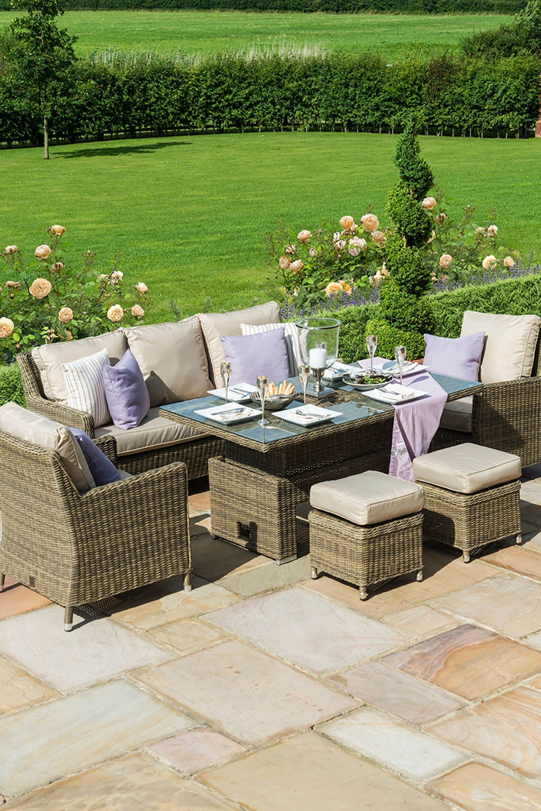 Buy Maze Beige Winchester Garden Rattan Sofa Dining Set with Ice Bucket from the Next UK online shop