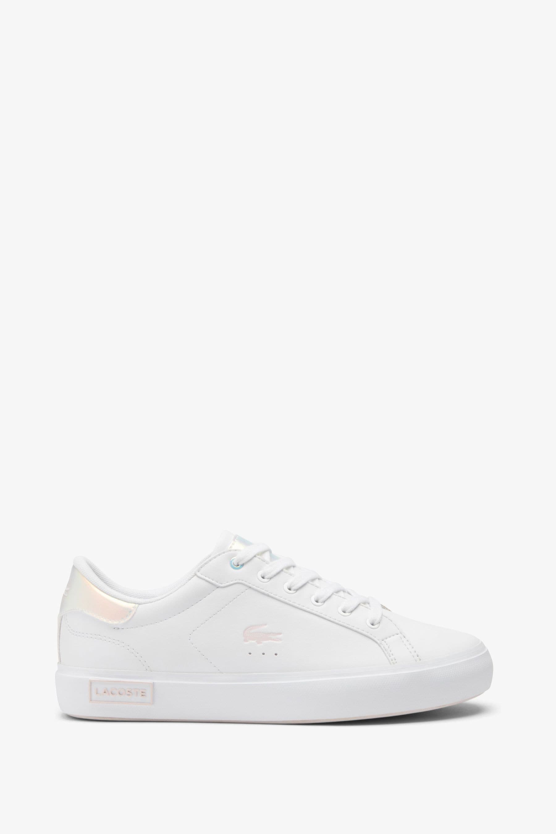 Buy Lacoste Childrens Powercourt Lace Up Logo White Trainers from Next Canada