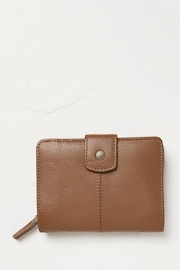 FatFace Etta Tan Brown Leather Zip Purse - Image 1 of 2