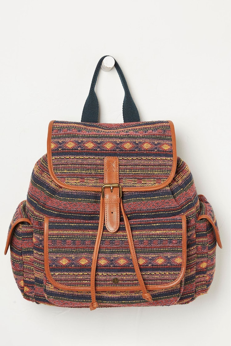 FatFace Shona Orange Jacquard Rucksack - Image 1 of 2