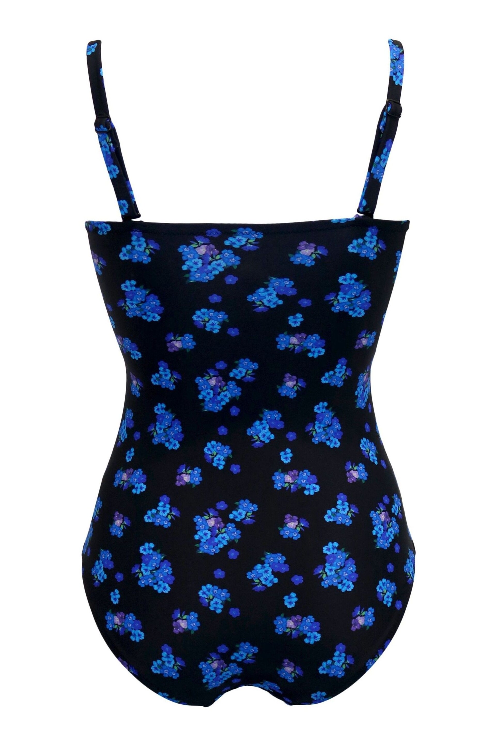 Pour Moi Black & Blue Santa Monica Removable Straps Tummy Control Swimsuit - Image 6 of 6